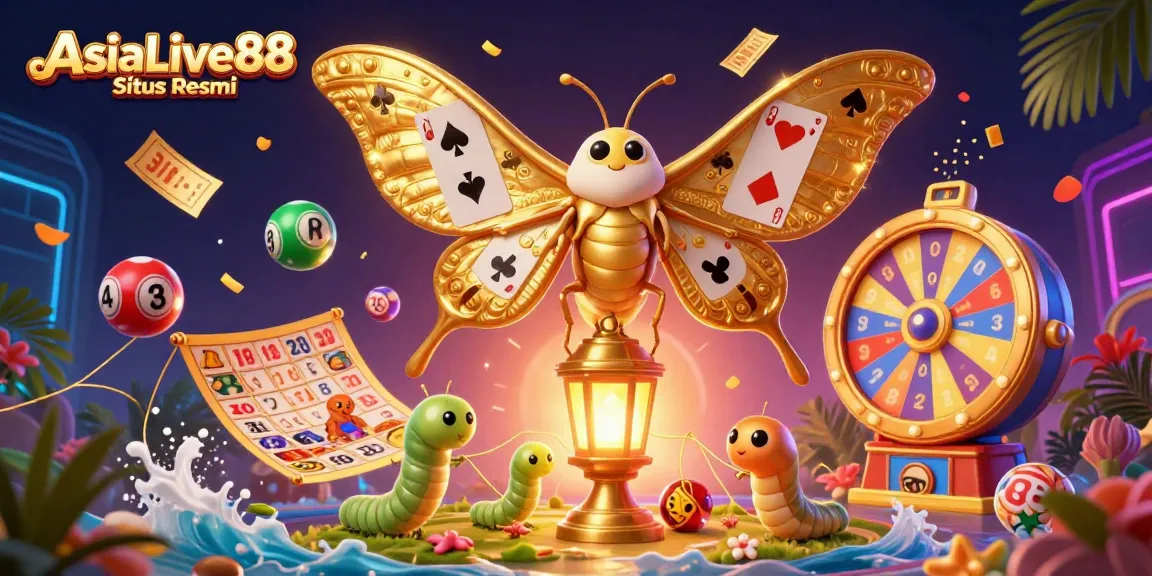Engaging display of AsiaLive88 Situs Resmi, showcasing a vibrant 3D casino illustration with animated gambling elements.