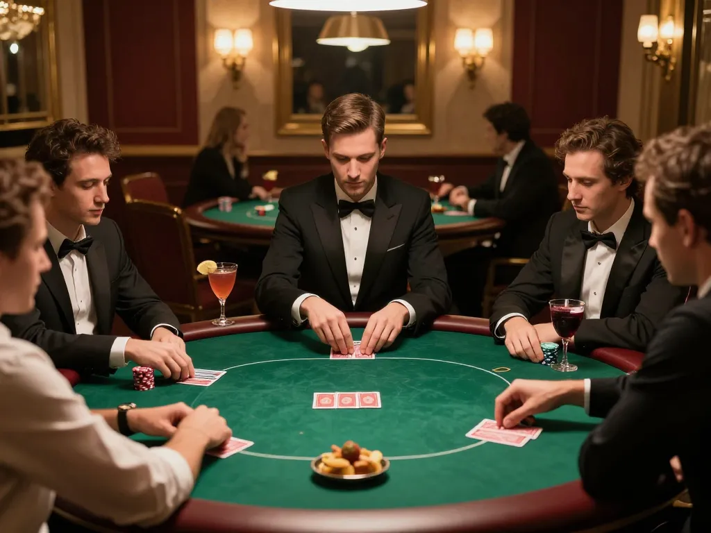 Engaging players at nhà cái 8xbet enjoy a dynamic poker game in a luxurious setting.