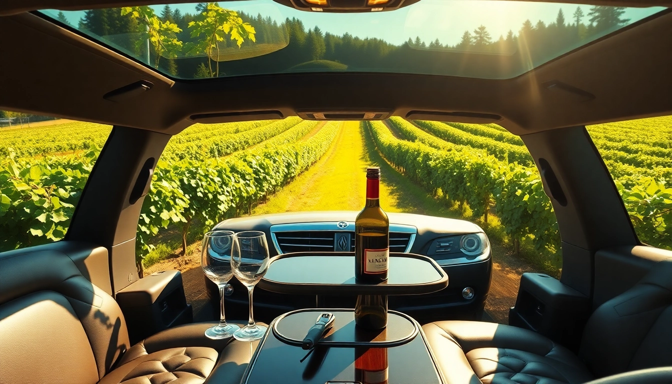 Enjoy luxurious langley wine tours featuring a limousine amidst scenic vineyards.