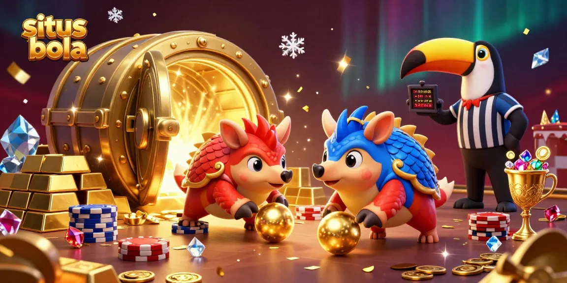 Experience thrilling betting action with situs judi bola illustrated by lively pangolins enjoying a vibrant casino atmosphere.