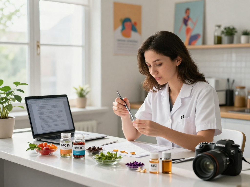 Discover BPC 157 benefits in an innovative health supplement preparation scene.