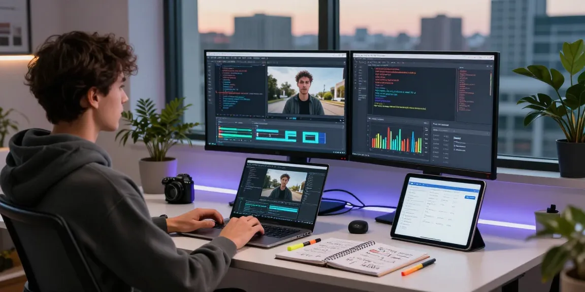 Innovative workspace showcasing prompt ai video analysis tools and technology in action.