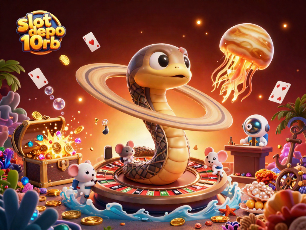 Engage in the thrilling slot depo 10rb adventure with vibrant cosmic casino elements.