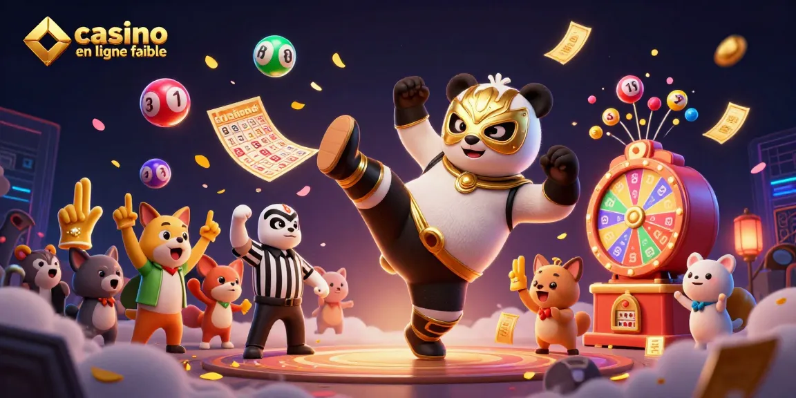 Jouez au casino en ligne fiable avec cette illustration dynamique de jeux et d'animaux