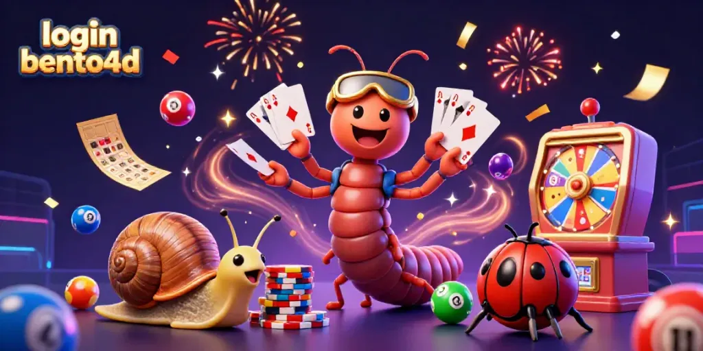 Experience the excitement of login bento4d with a vibrant casino scene featuring dynamic characters and game elements.