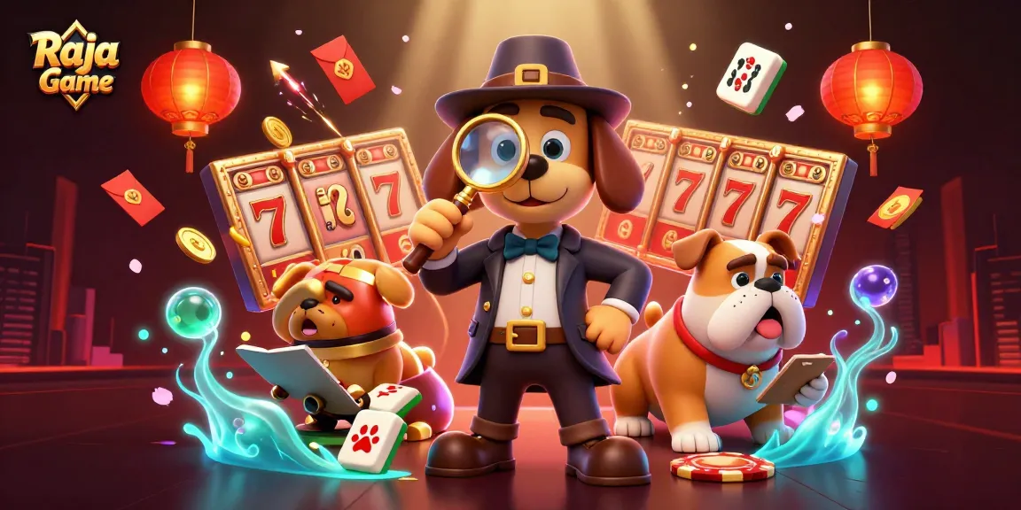 Play the thrilling Raja Game with exciting features like slots and jackpots in this vibrant illustration.