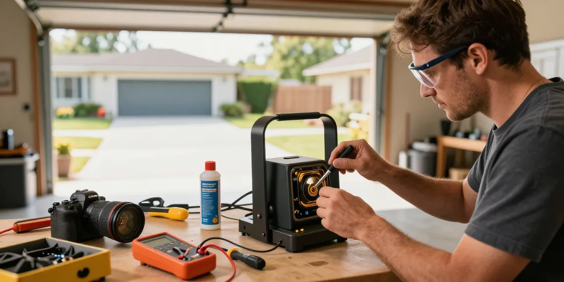 Mighty Mule gate opener not working? DIY troubleshooting in a well-lit garage workshop.
