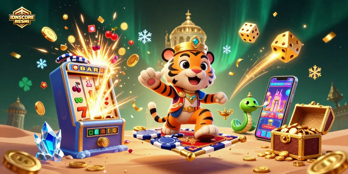 Engaging IDNSCORE RESMI casino scene featuring a tiger sultan and vibrant gaming elements to entice players.