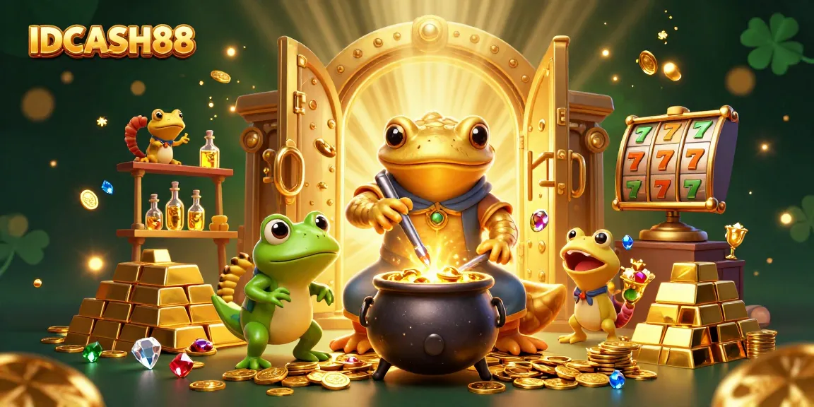 Join the fun at IDCASH88 with a magical scene of winning gold coins and epic jackpots.