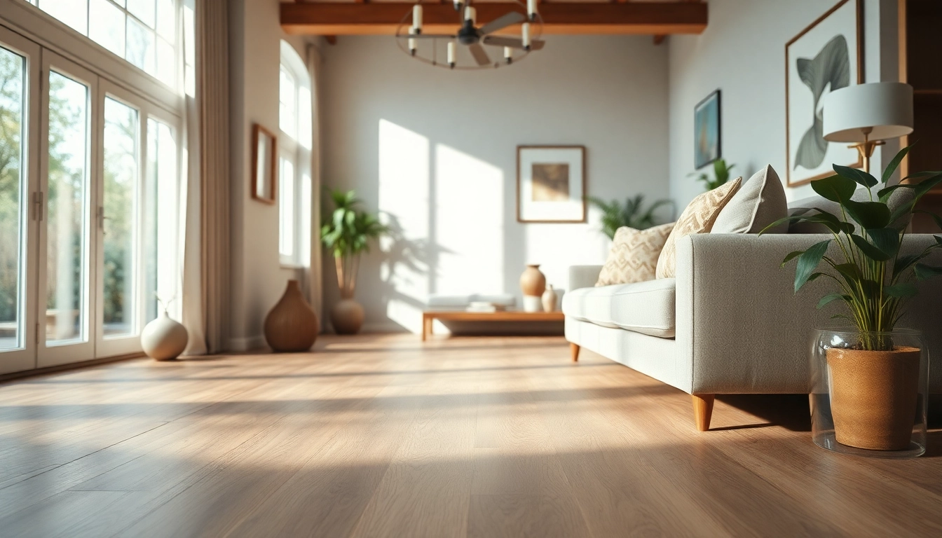 Showcasing waterproof vinyl flooring in a stylish living room with natural light and cozy decor.