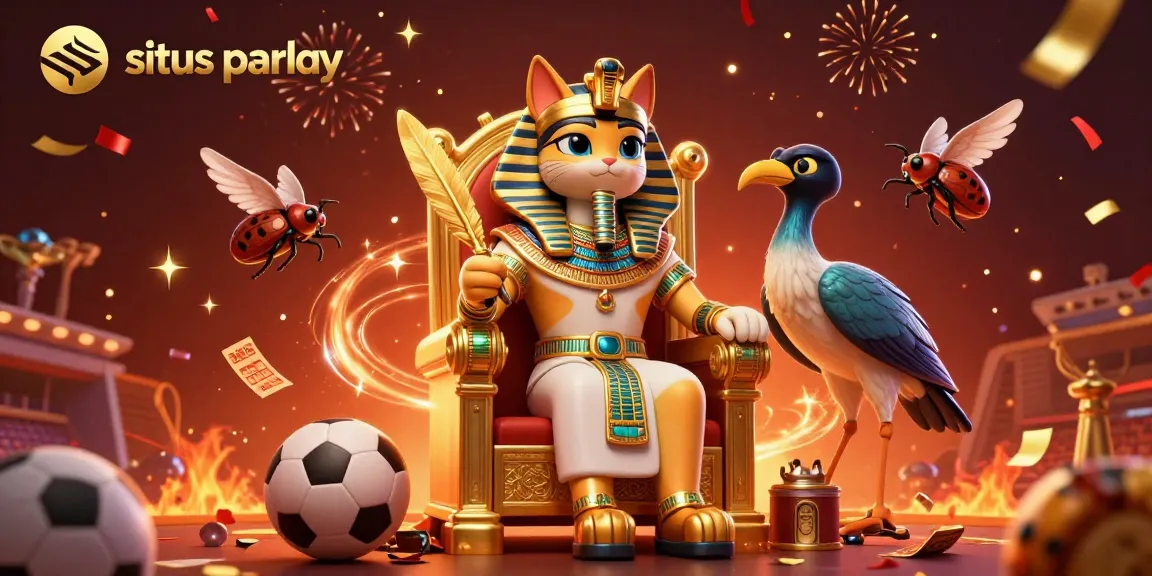 Experience situs parlay sports betting excitement with pharaoh cat and vibrant elements.