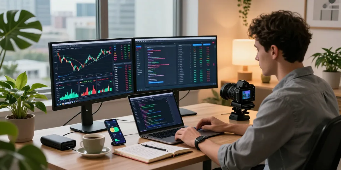 Cricbet trading scene with modern workspace showcasing cryptocurrency charts, DeFi interfaces, and secure wallet usage.
