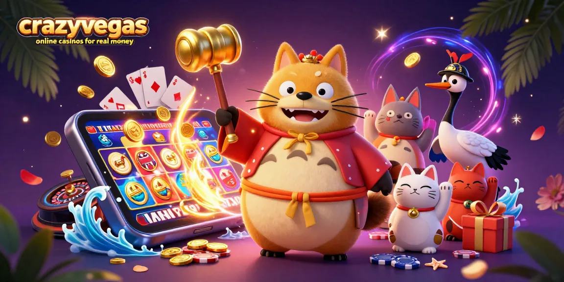 Join the fun at crazyvegas online casinos for real money with vibrant slot games and cheerful characters.