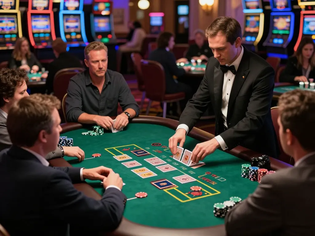 Players at a blackjack table enjoying the game at ta88 casino, showcasing dynamic gameplay.