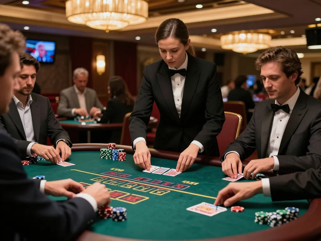 Fabet enthusiasts engaging in high-stakes blackjack bets at a luxurious live casino.