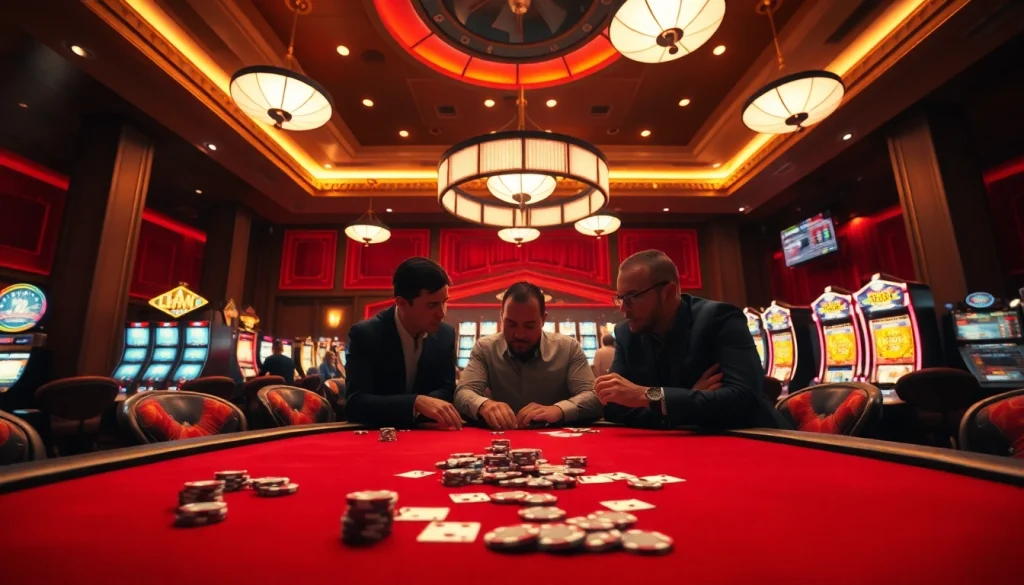Kenangan4d menampilkan momen tegang di meja poker dengan pemain yang fokus.