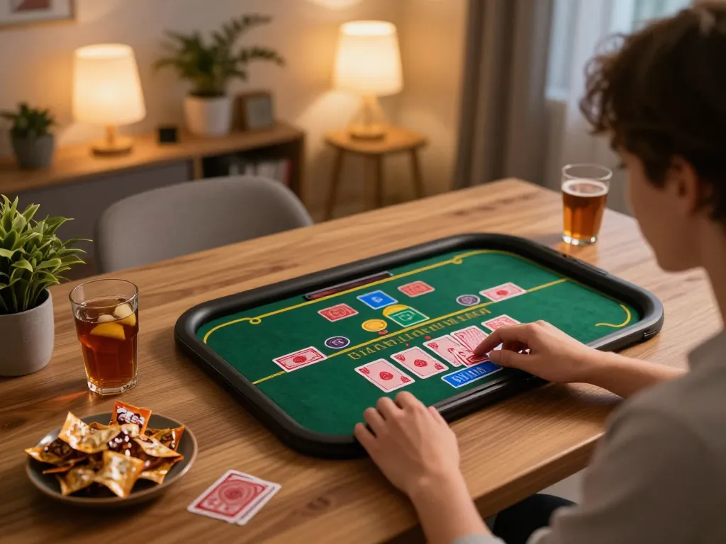 Experience thrilling gameplay on 789clubgo with a person enjoying live dealer games on tablet.
