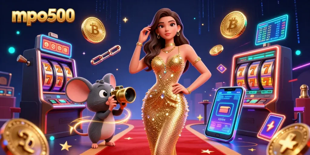 Engage with mpo500 through a magical casino scene filled with vibrant games and stunning visuals.