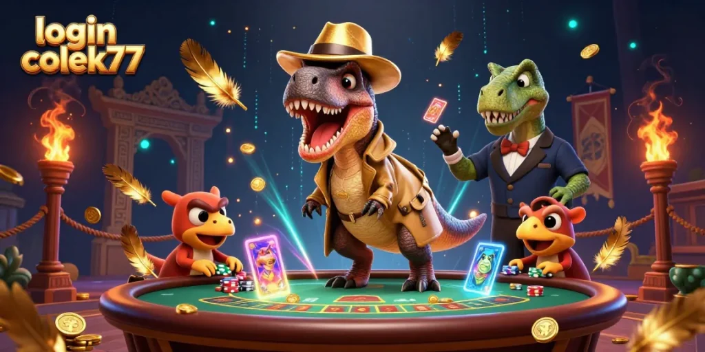 Experience thrilling action in login colek77 as the velociraptor counter navigates a blackjack game.