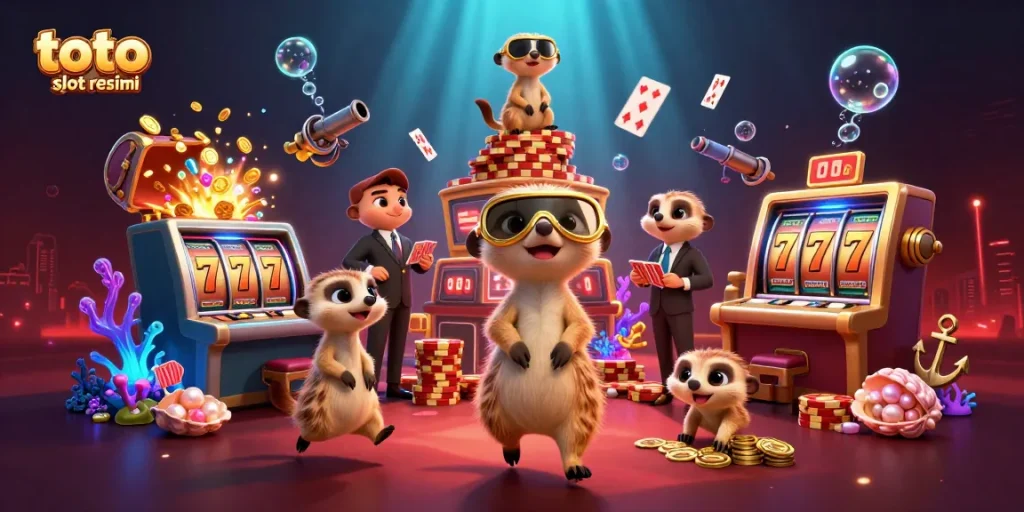 Experience thrilling gameplay at toto slot resmi with engaging slot action featuring meerkat casino characters.