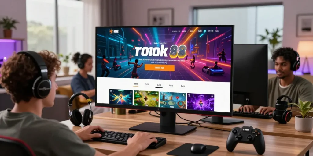 Vibrant and modern rokok 88 gaming interface with players engaged in action.
