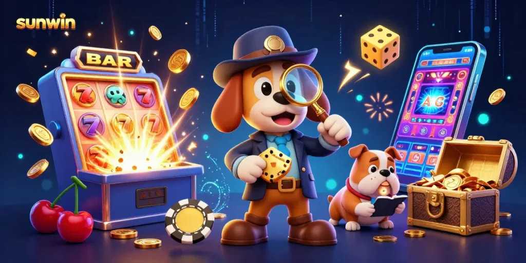 Spin to win big with sunwin as the detective discovers jackpot treasures and casino magic!